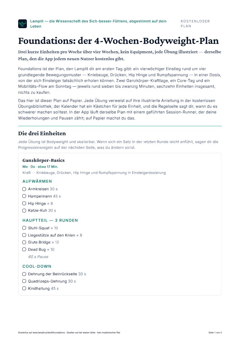 Foundations: der 4-Wochen-Bodyweight-Plan — Kostenloses PDF