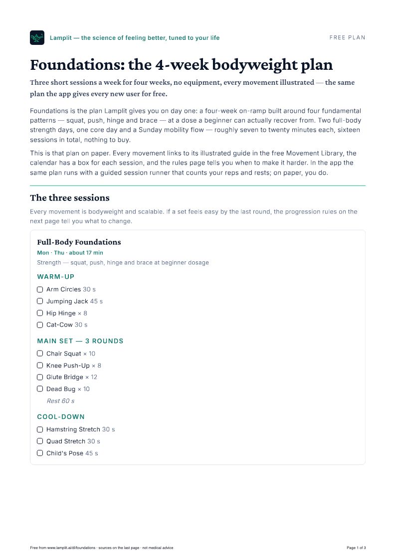 Foundations: the 4-week bodyweight plan — Free PDF